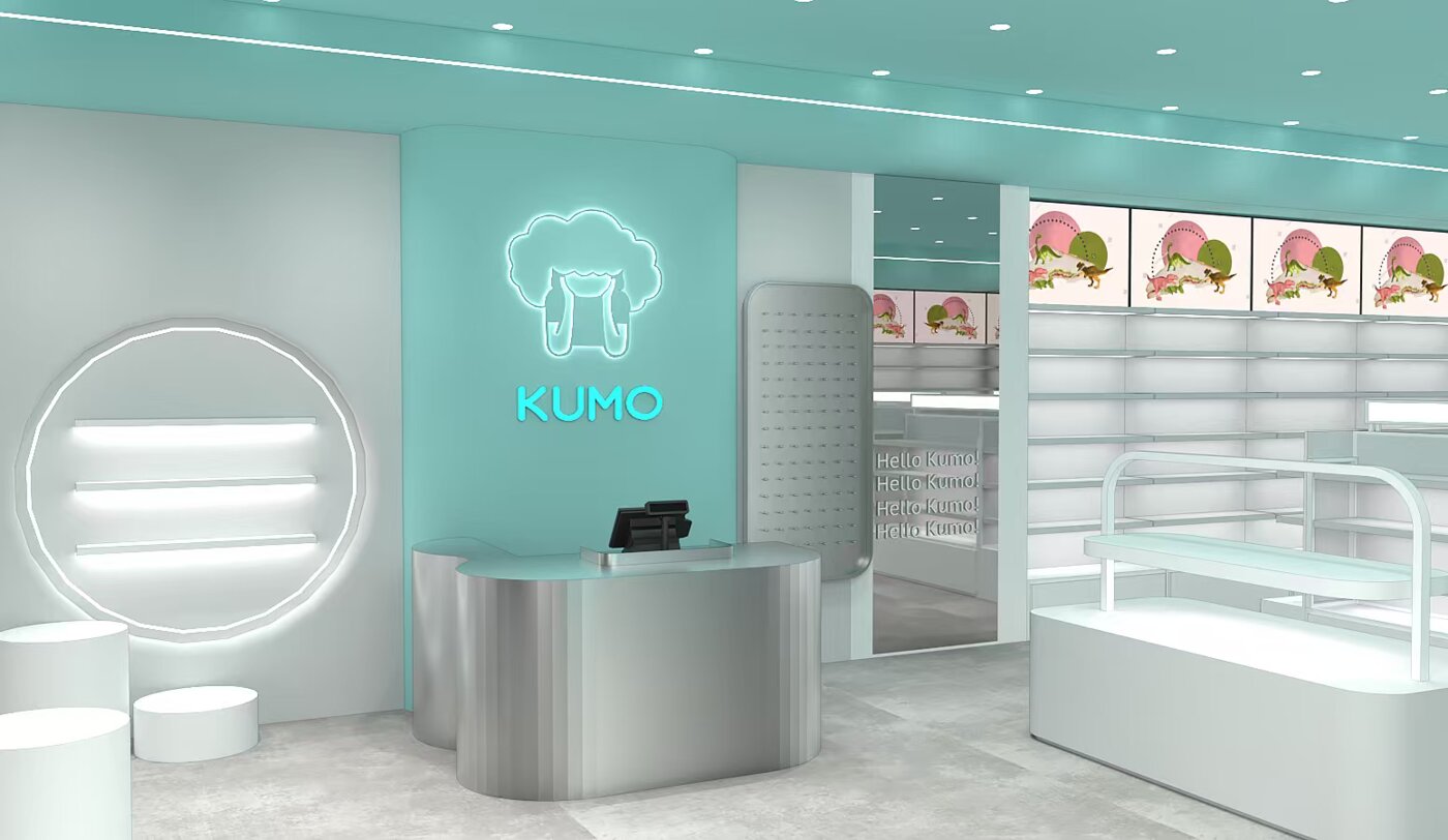 Inside a KUMO store — counter and shelving